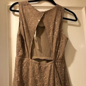 Gold sequin dress with cutout open back